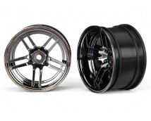 Wheels, 1.9' split-spoke (black chrome) (wide, rear) (2), TRX8372