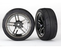Tires and wheels, assembled, glued (split-spoke black chrome, TRX8373