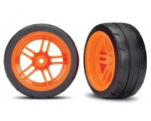 Tires and wheels, assembled, glued (split-spoke orange VXL, TRX8374A