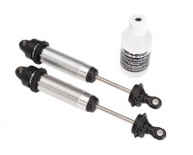 Shocks, GTR, 134mm, silver aluminum (fully assembled w/o springs) (front, thread