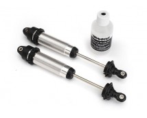 Shocks, GTR, 139mm, silver aluminum (fully assembled w/o springs) (rear, threade