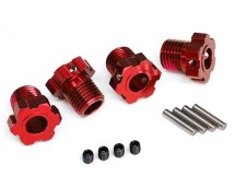 Wheel hubs, splined, 17mm (red-anodized) (4)/ 4x5 GS (4), 3x14mm pin (4)