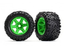 Tires & wheels, assembled, glued (green wheels, Talon EXT tires, foam inserts) (