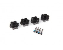 Wheel hubs, hex, aluminum (black-anodized) (4)/ 4x13mm screw pins (4)