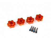 Wheel hubs, hex, aluminum (orange-anodized) (4)/ 4x13mm screw pins (4)