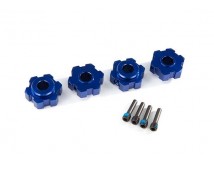 Wheel hubs, hex, aluminum (blue-anodized) (4)/ 4x13mm screw pins (4)
