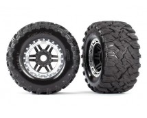 Tires & wheels, assembled, glued (black, satin chrome beadlock style wheels, Max