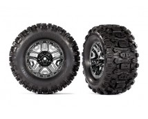 Tires & wheels, assembled, glued (black chrome 2.8' wheels, Sledgehammer, tires, foam inserts) (2) (TSM rated)